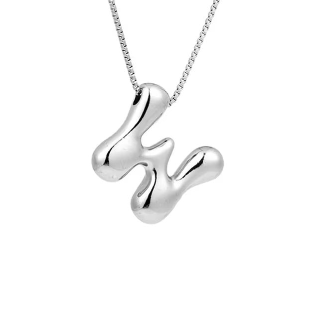 Groovy initial letter necklace SILVER