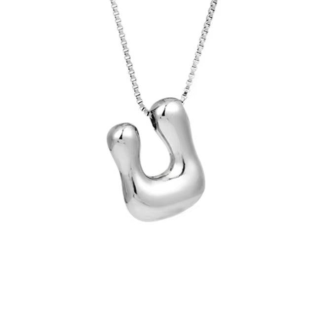 Groovy initial letter necklace SILVER