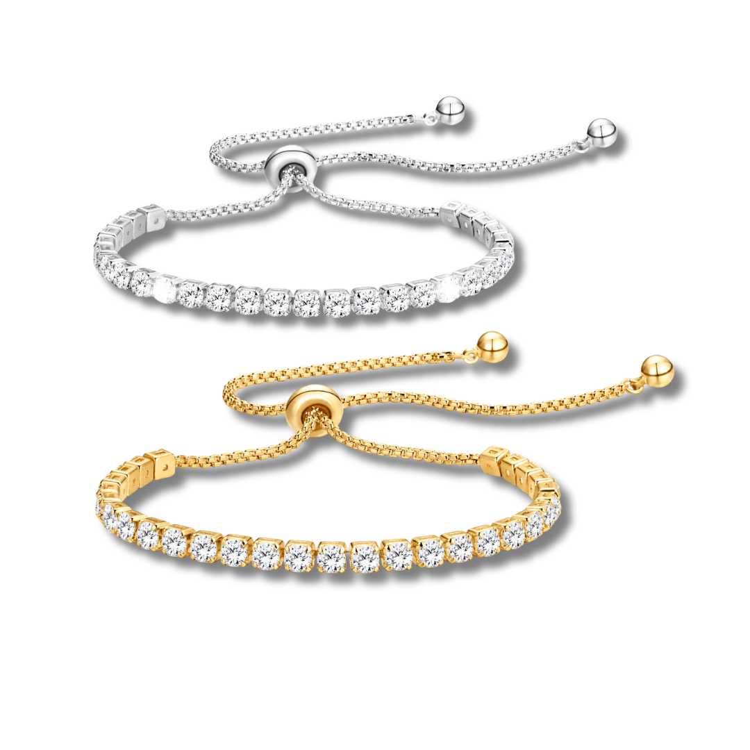 Adjustable tennis bracelet