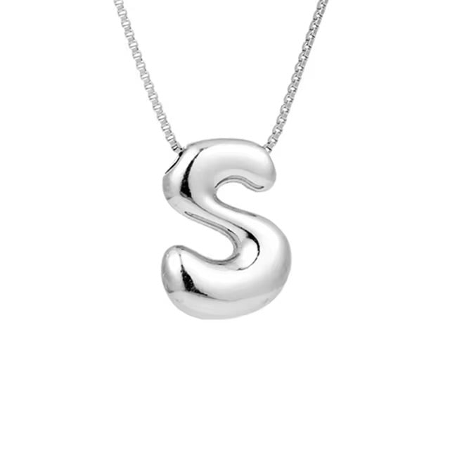Groovy initial letter necklace SILVER