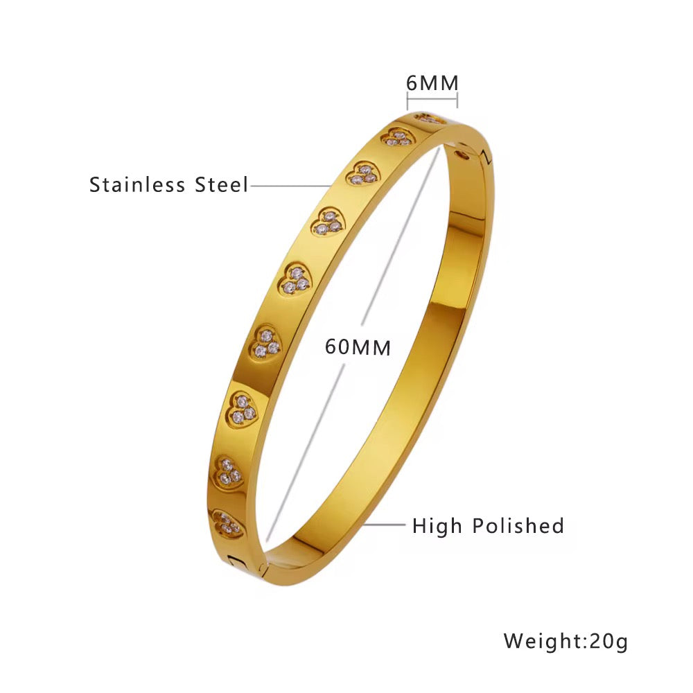 Zirconia hearts design bangles