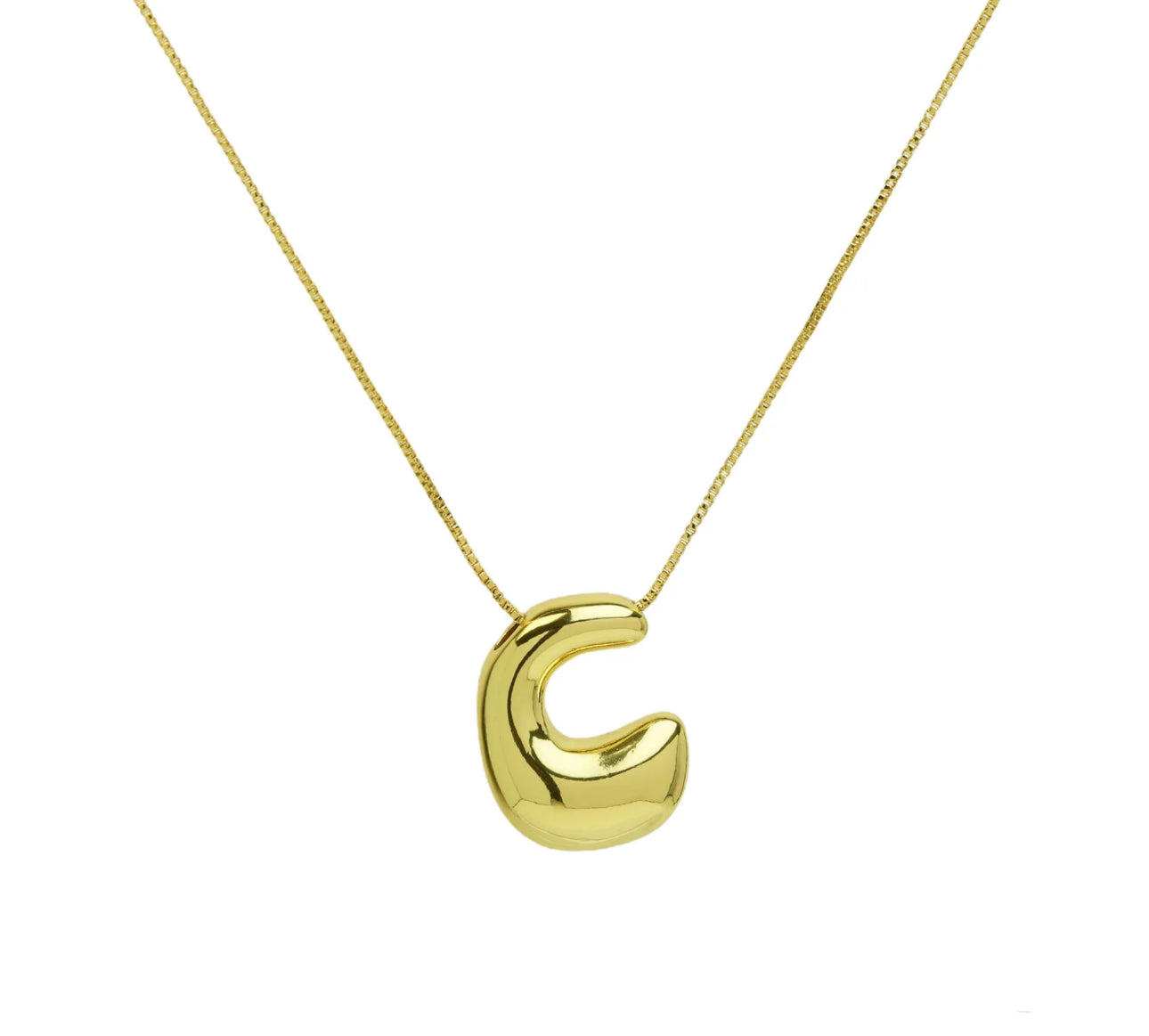 Groovy initial letter necklace GOLD