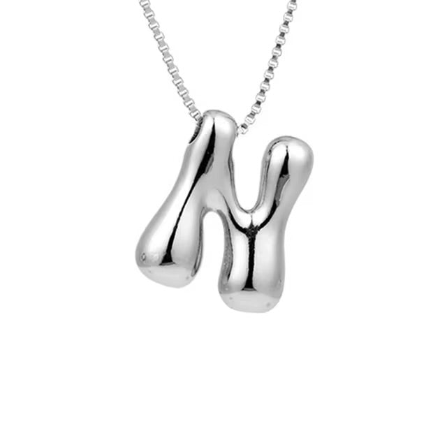 Groovy initial letter necklace SILVER