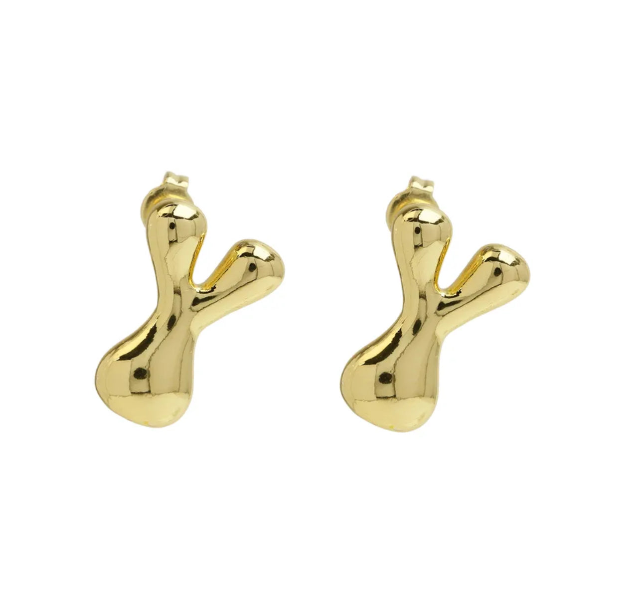 Groovy initial gold Earrings