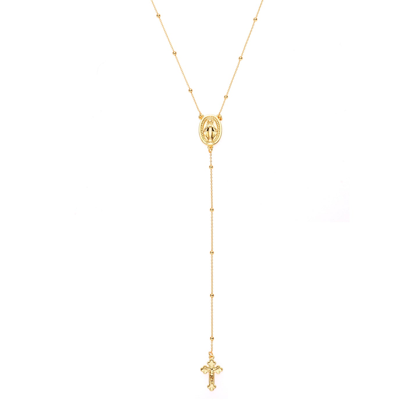 Dainty Virgin Mary Rosary Gold