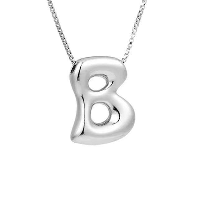 Groovy initial letter necklace SILVER