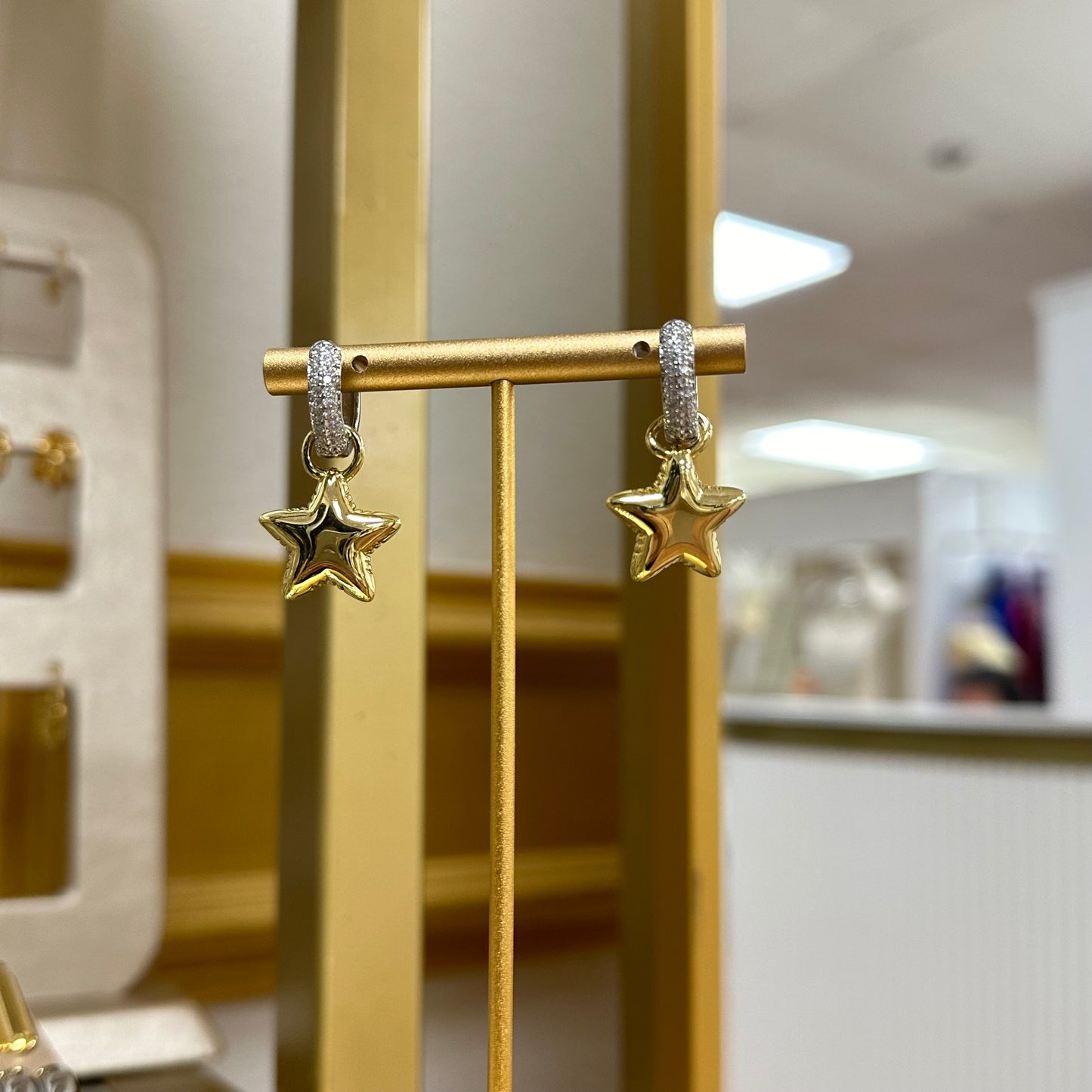 Star Maria zirconia bi-color earrings