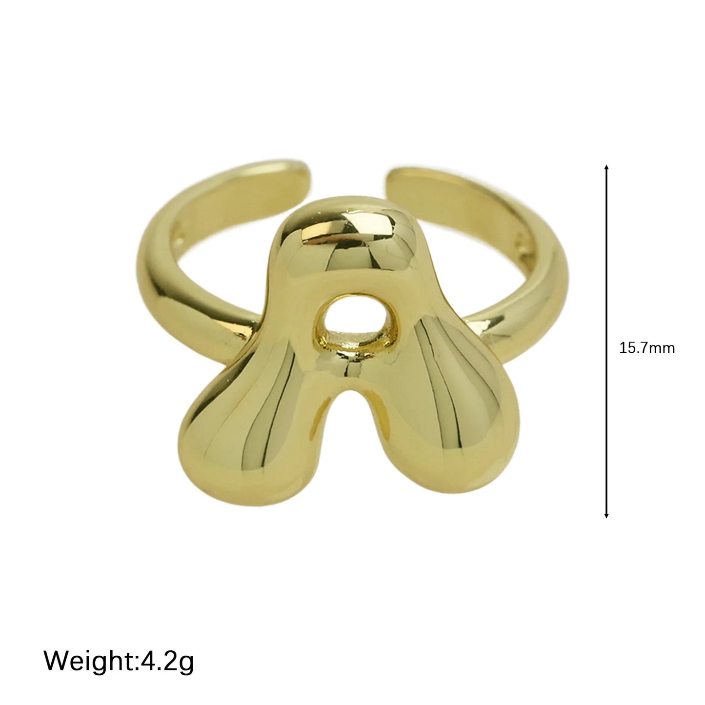 Groovy initial gold Ring