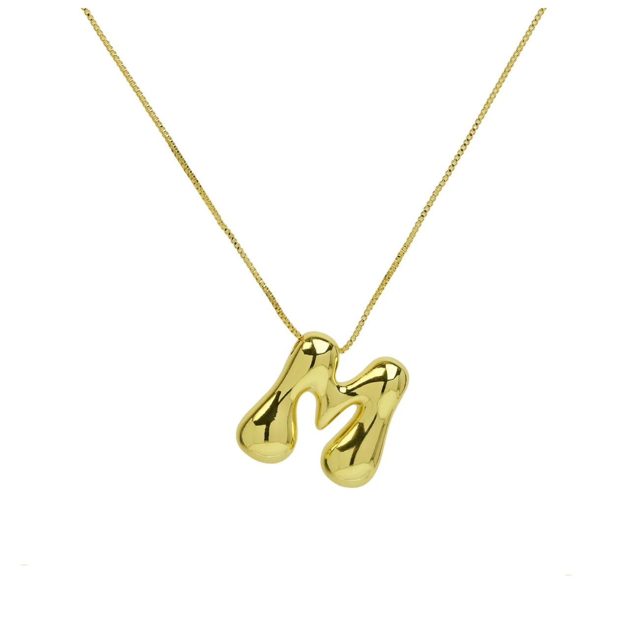 Groovy initial letter necklace GOLD