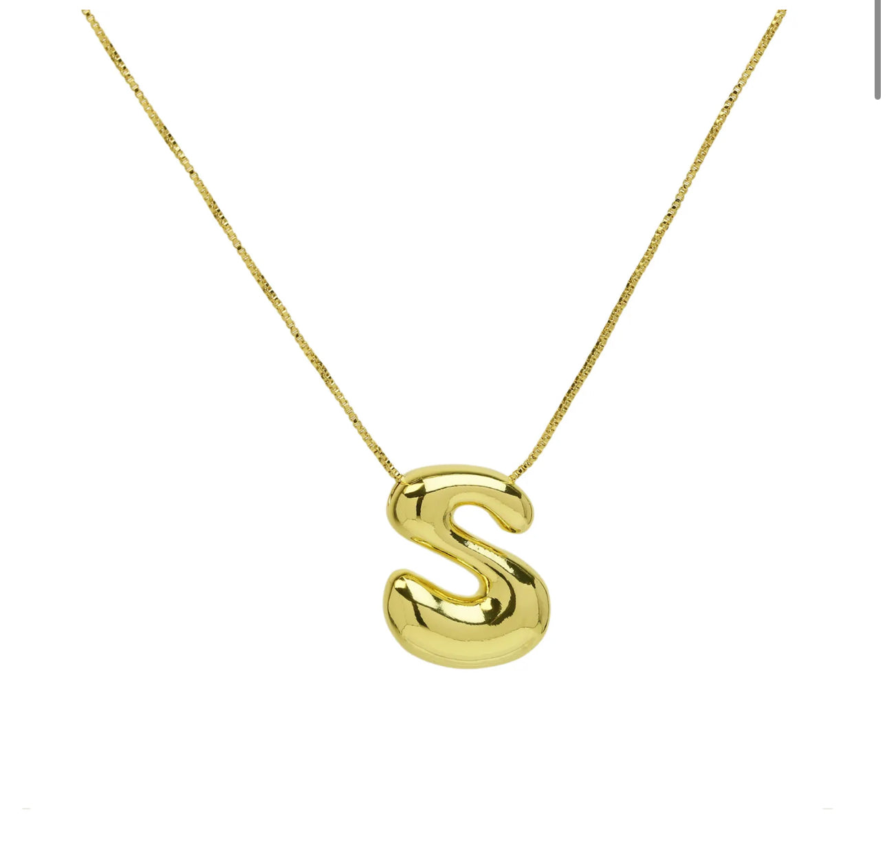 Groovy initial letter necklace GOLD