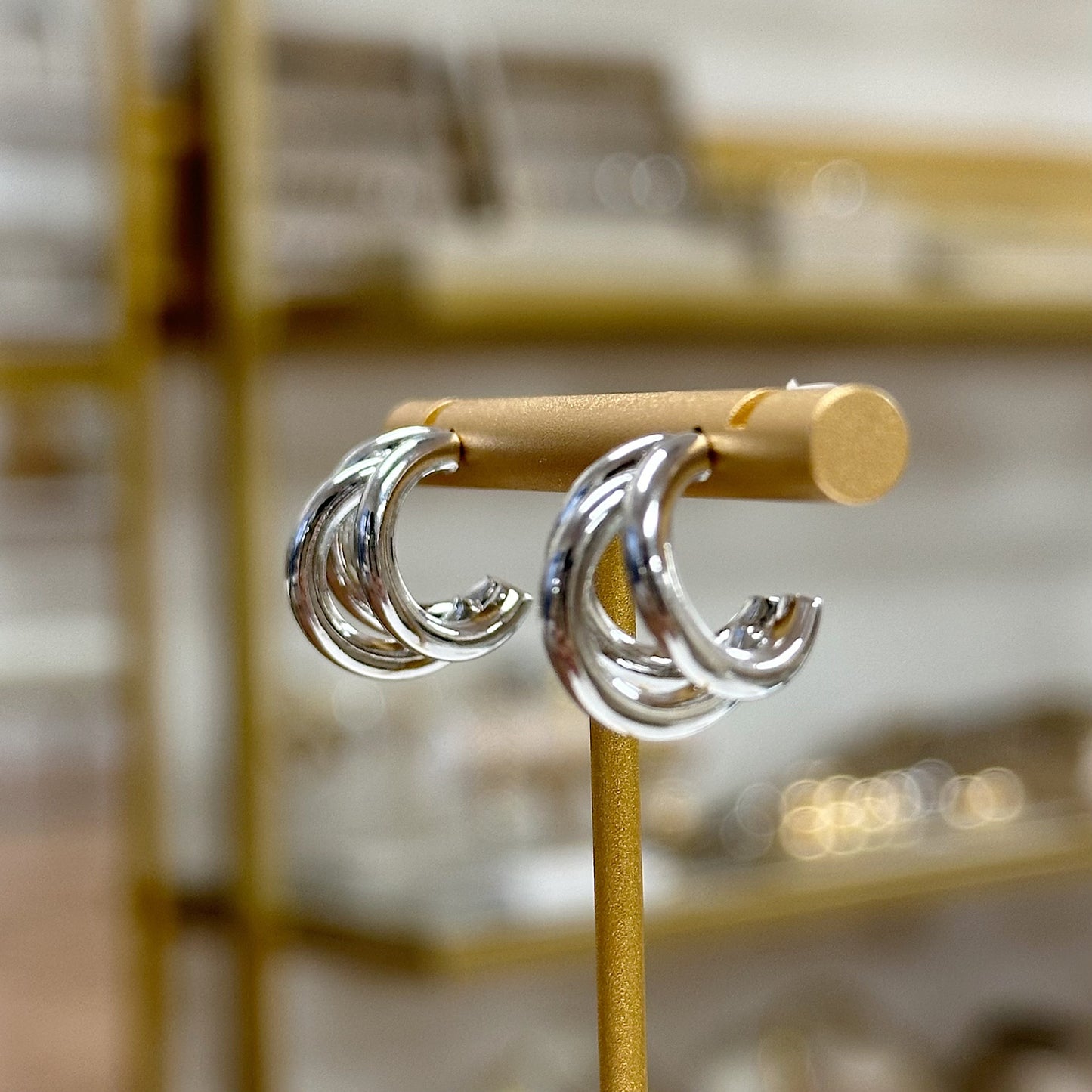3 in 1 Silver Ximena hoops