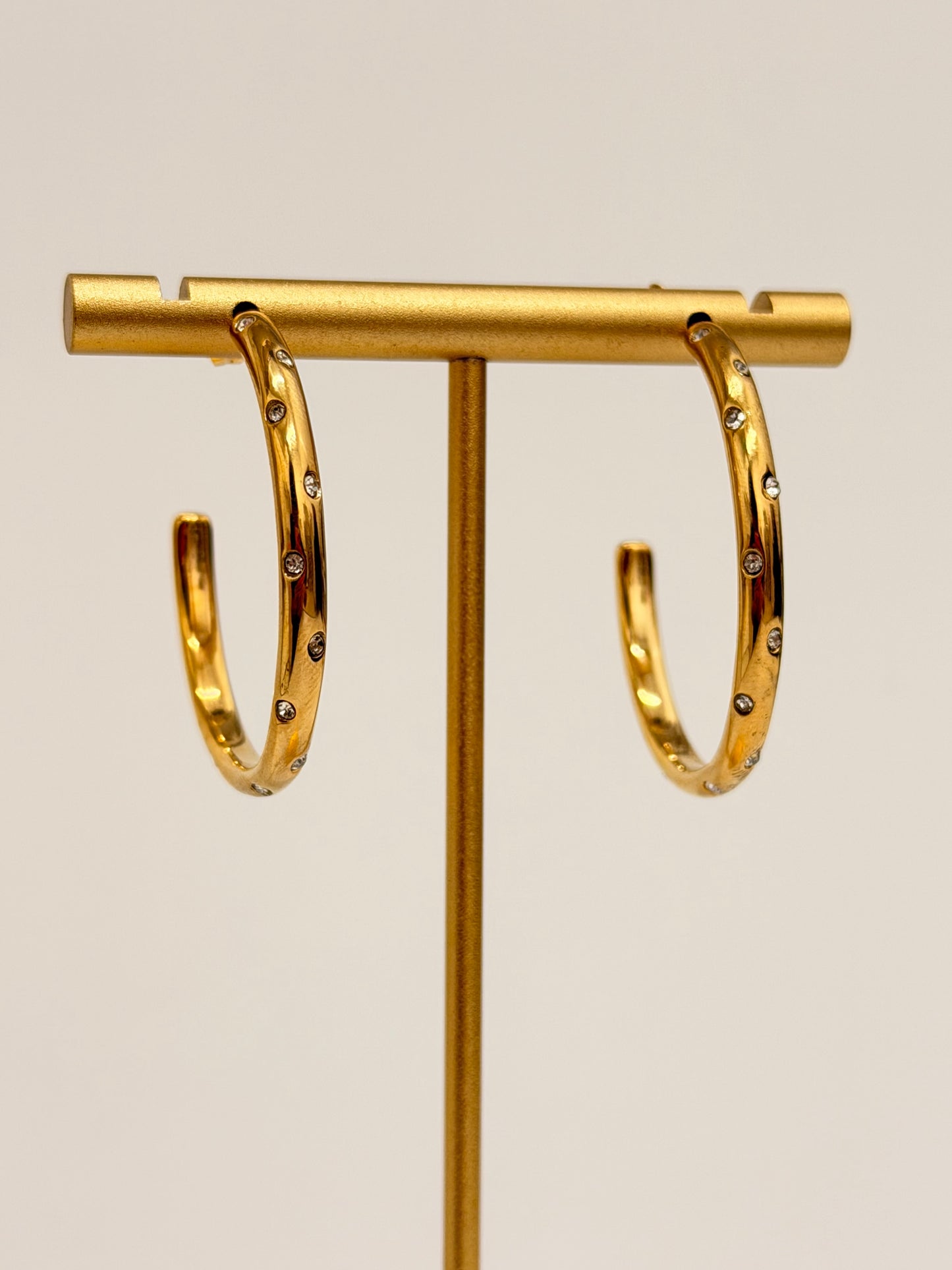 poca dot hoop earrings