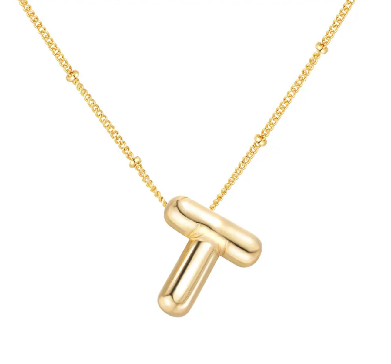 Balloon Gold initial necklace