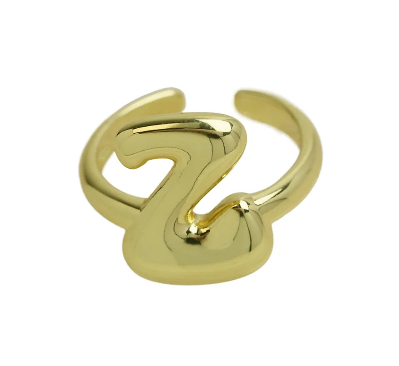 Groovy initial gold Ring