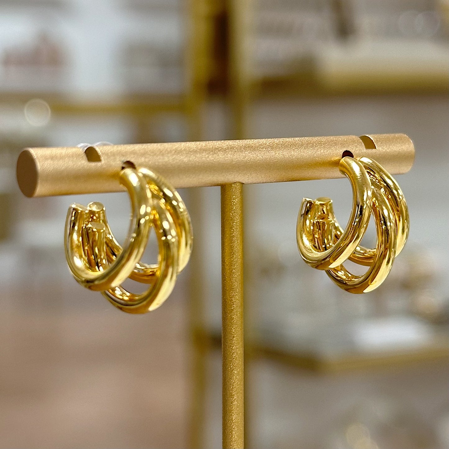 3 in 1 Gold Ximena hoops
