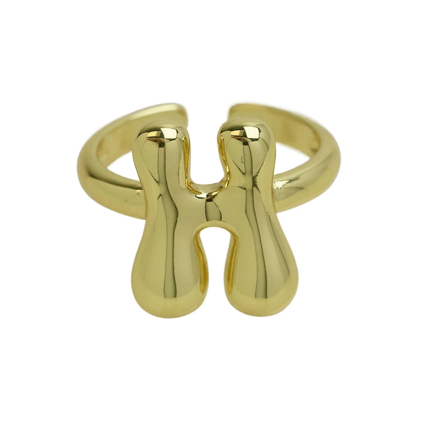 Groovy initial gold Ring