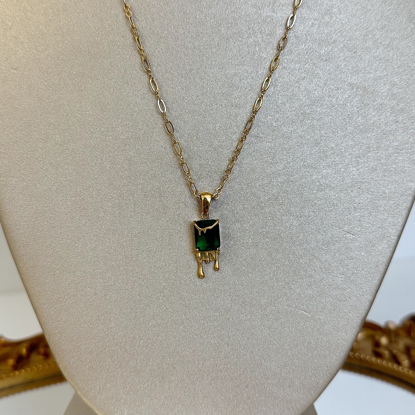 Melted stone necklace