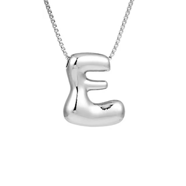 Groovy initial letter necklace SILVER