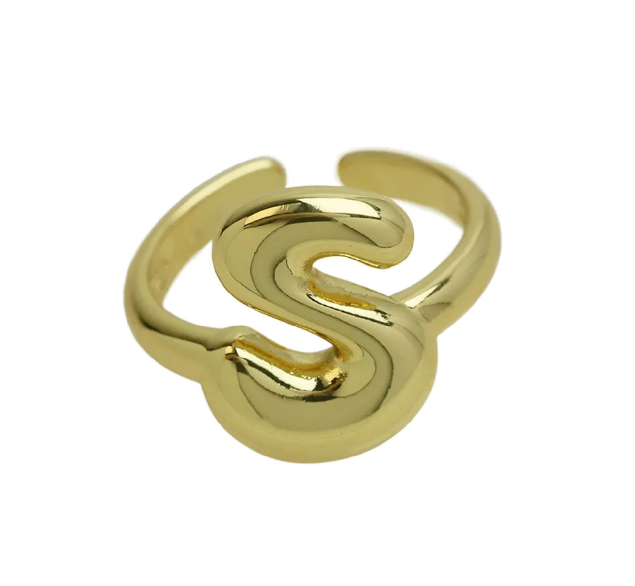 Groovy initial gold Ring
