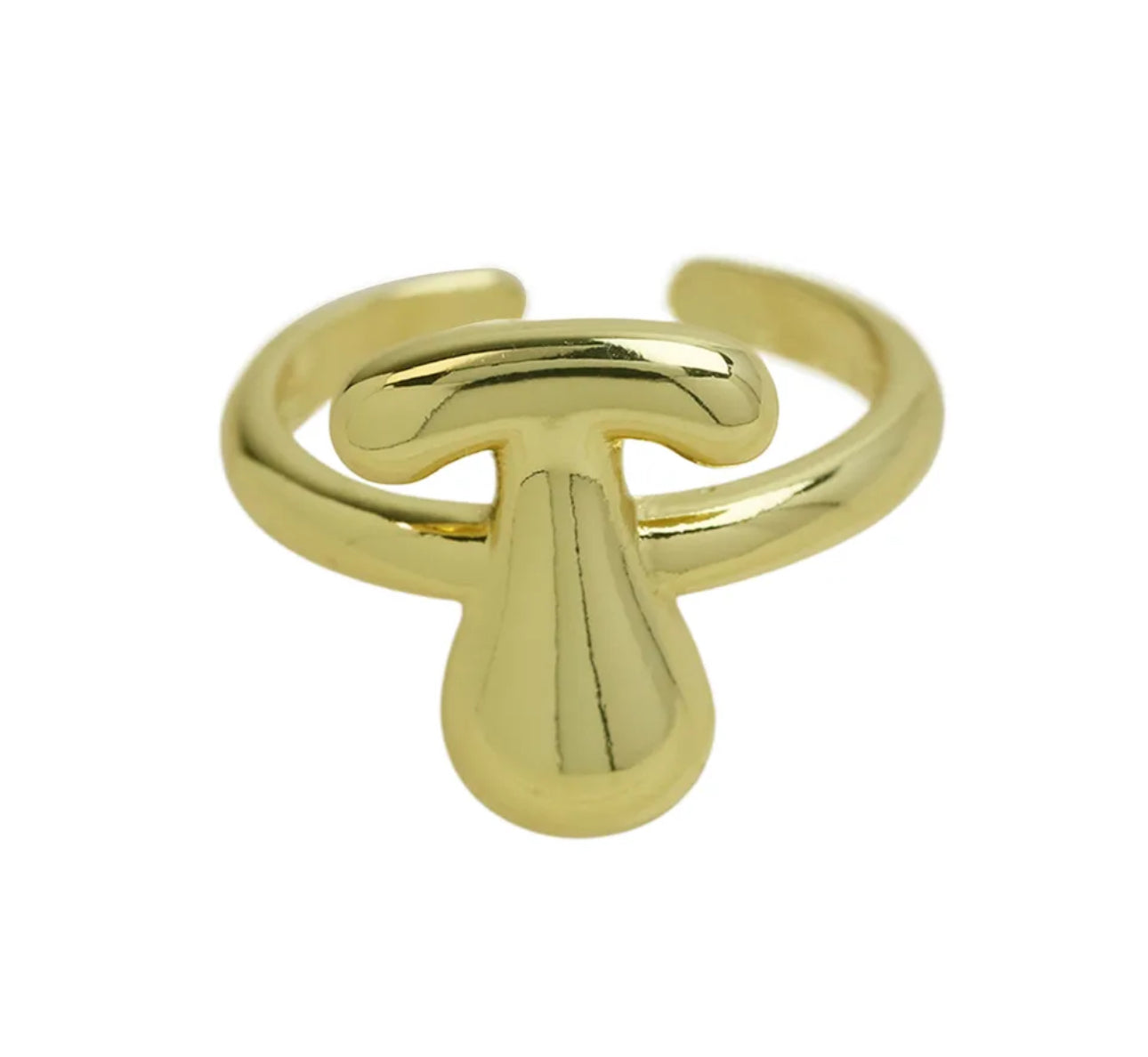 Groovy initial gold Ring