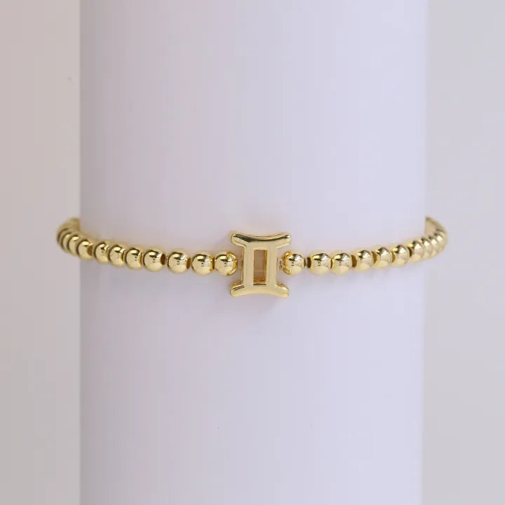 Zodiac sign gold bracelet