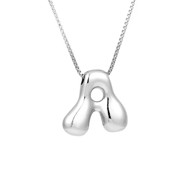 Groovy initial letter necklace SILVER