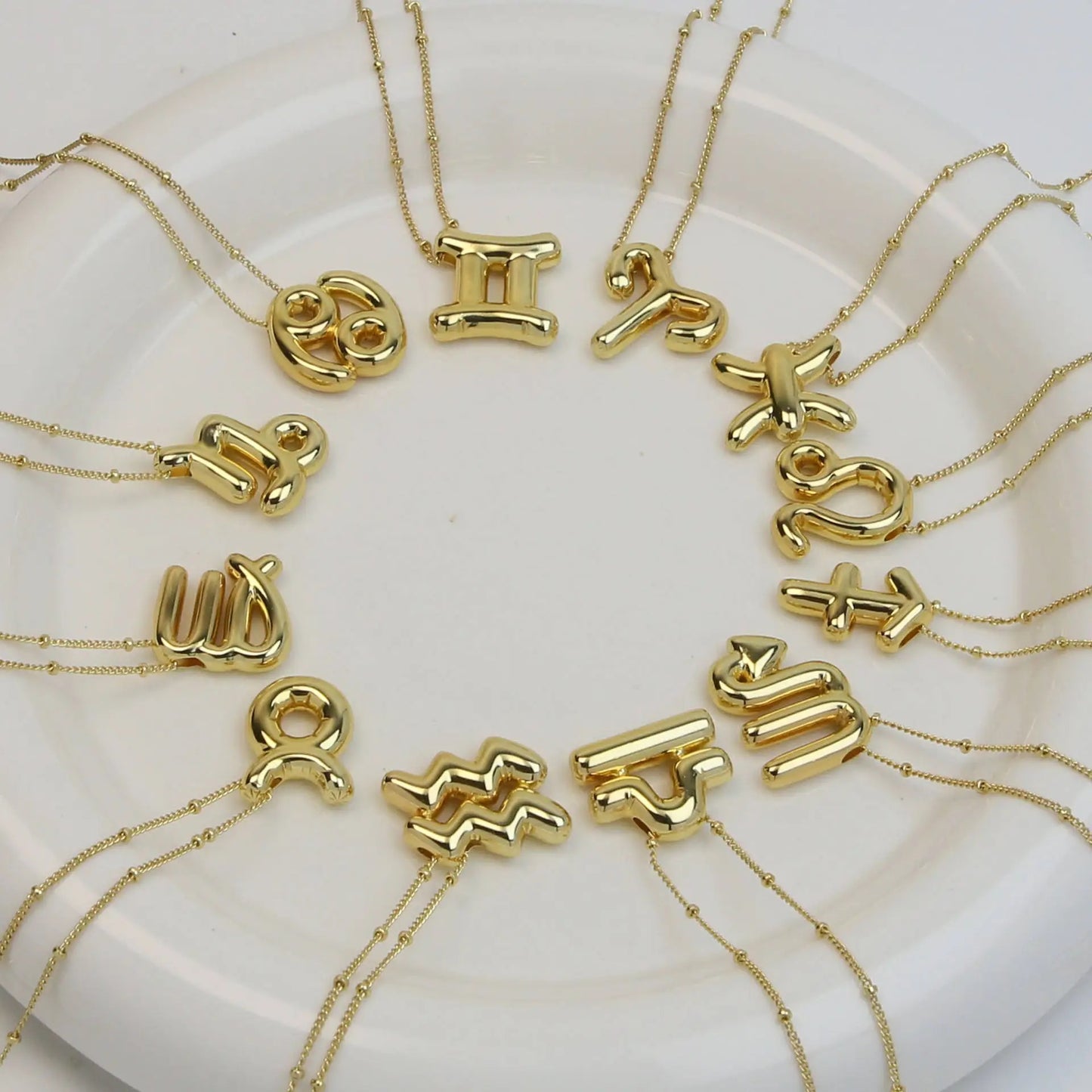 Zodiac signs bubble necklace GOLD