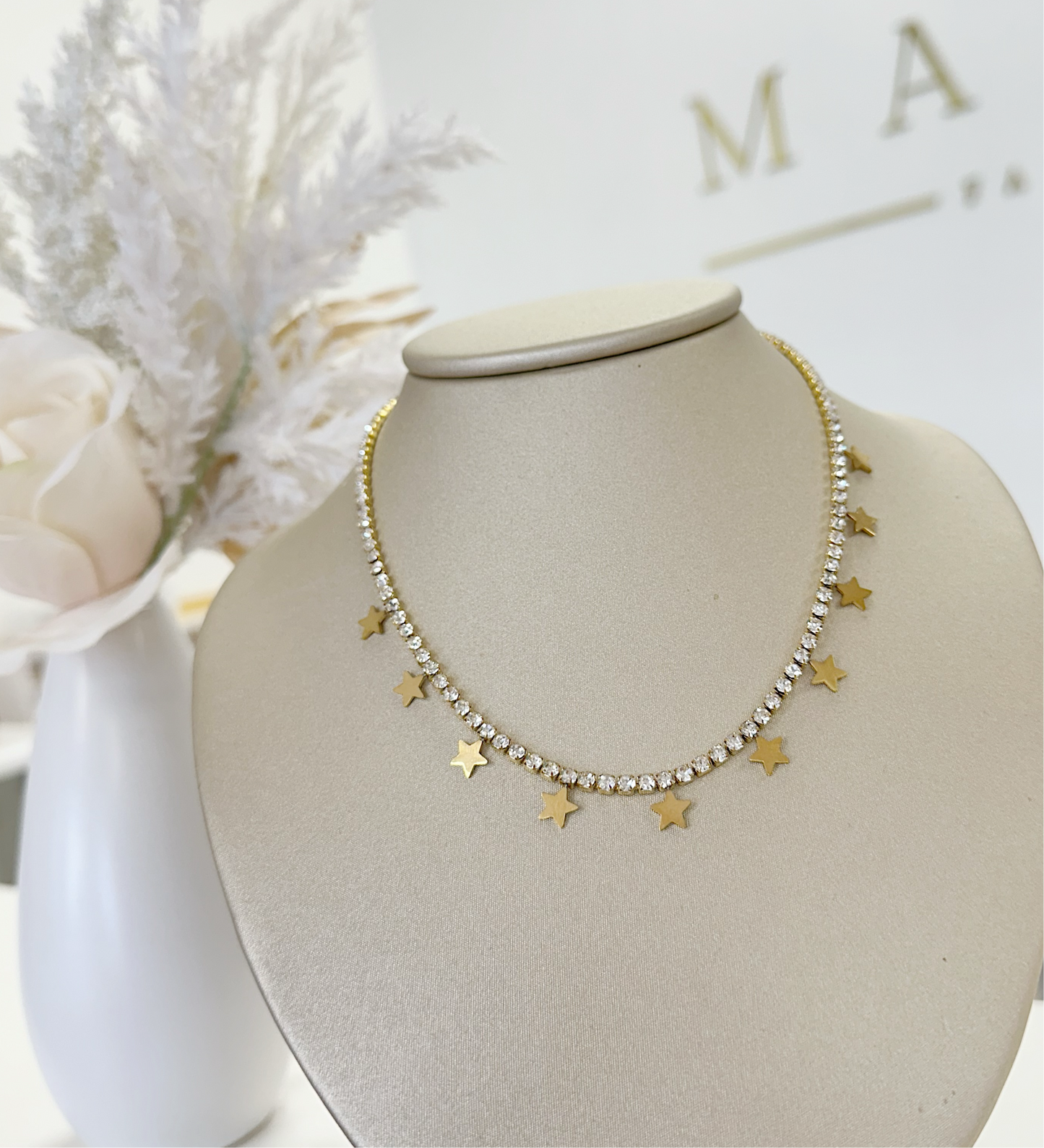 Stars two tone necklace
