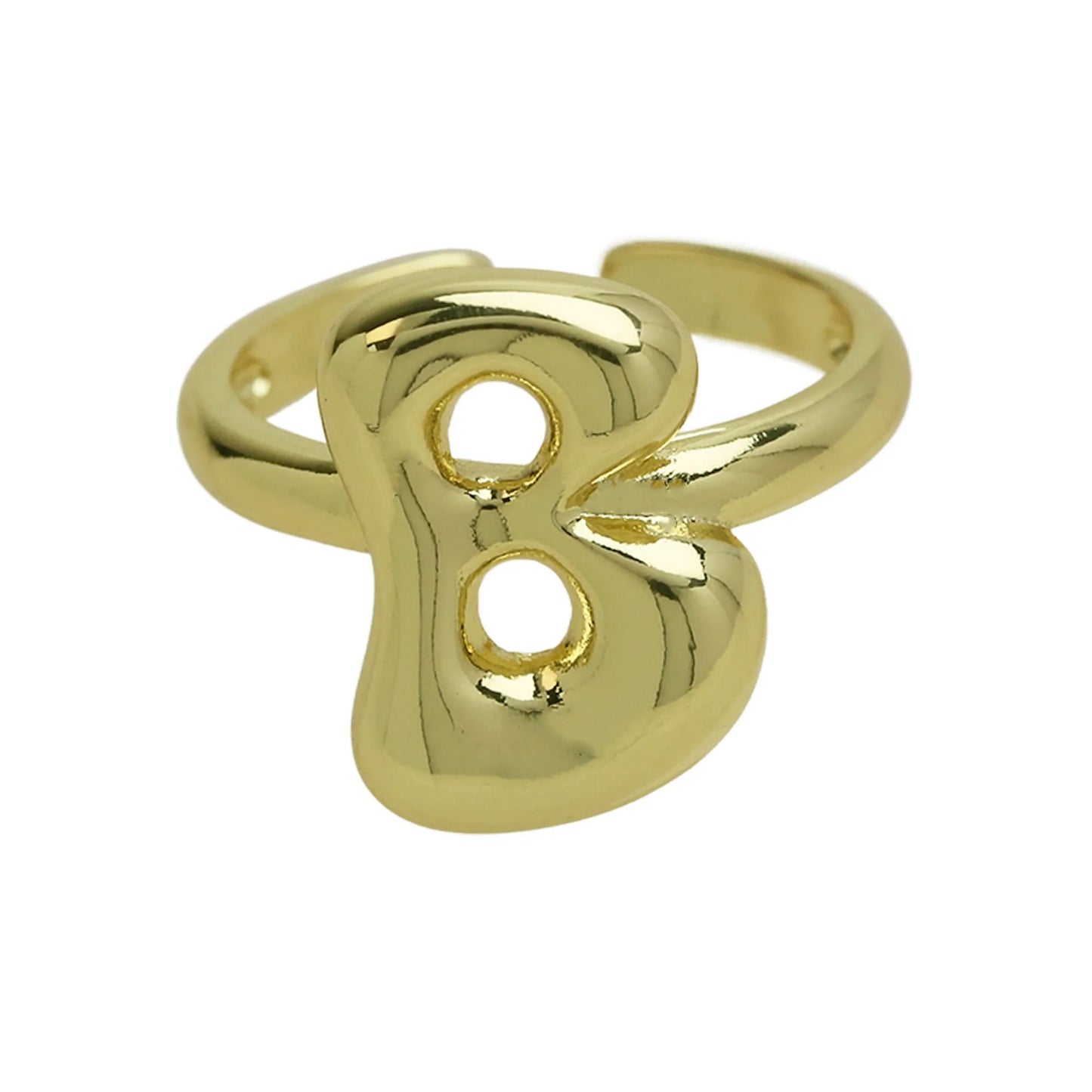 Groovy initial gold Ring