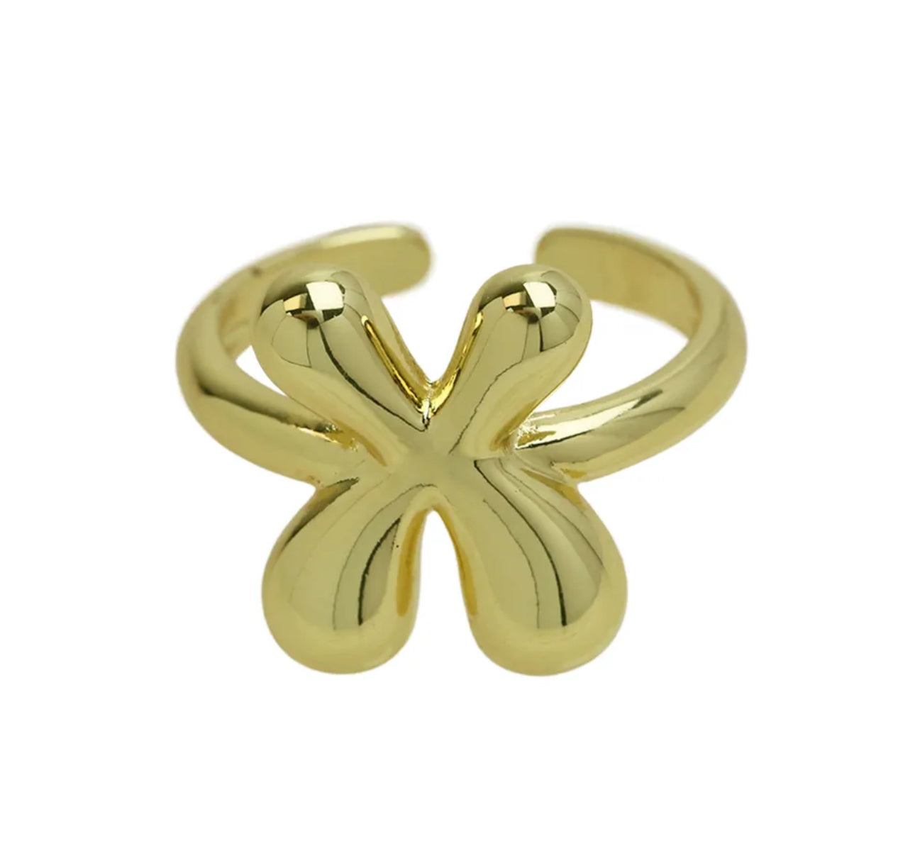 Groovy initial gold Ring