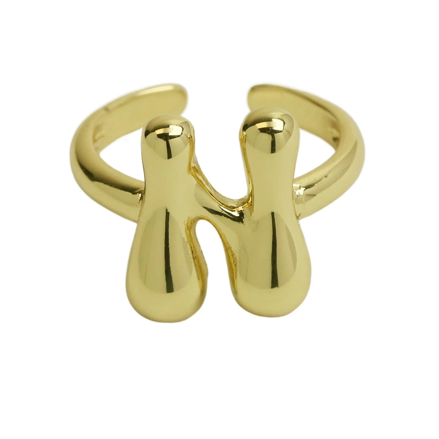 Groovy initial gold Ring
