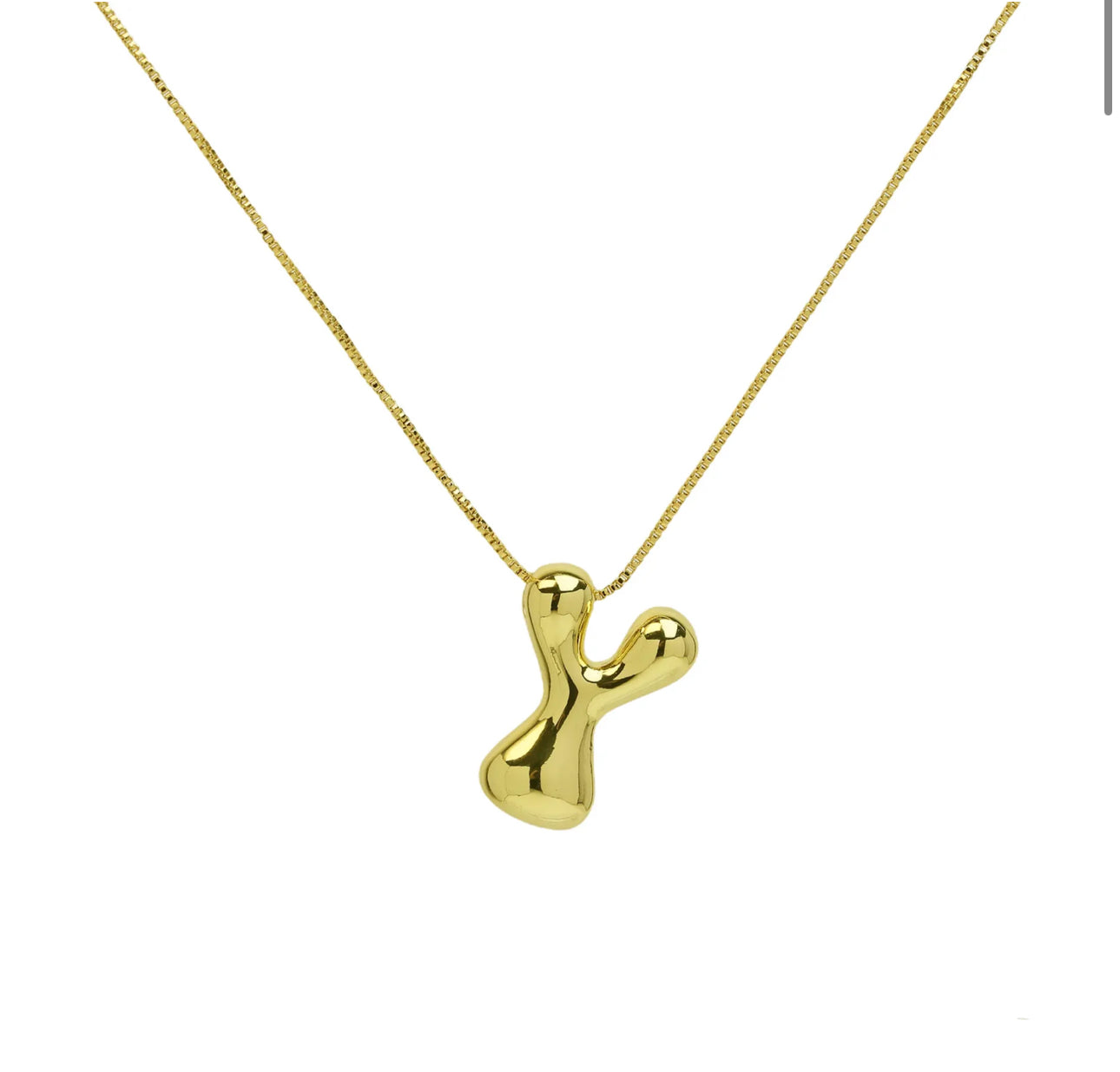 Groovy initial letter necklace GOLD