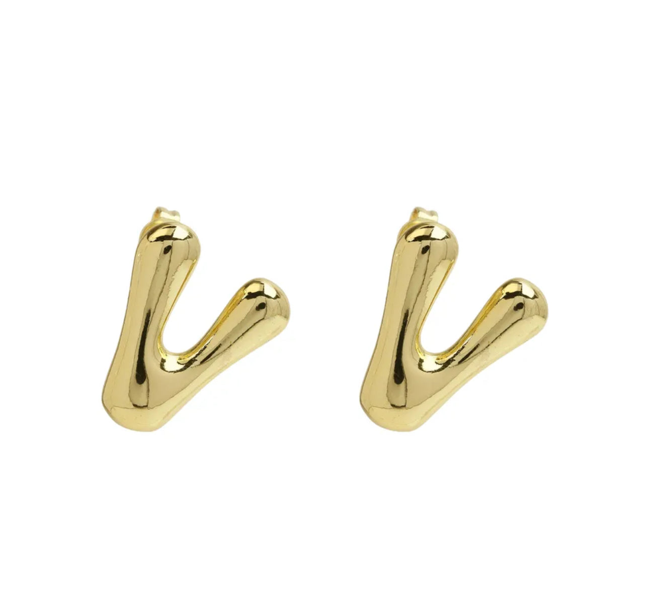 Groovy initial gold Earrings
