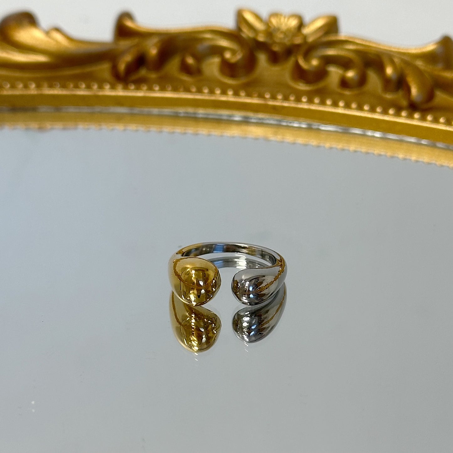 Rita two tone adjustable ring