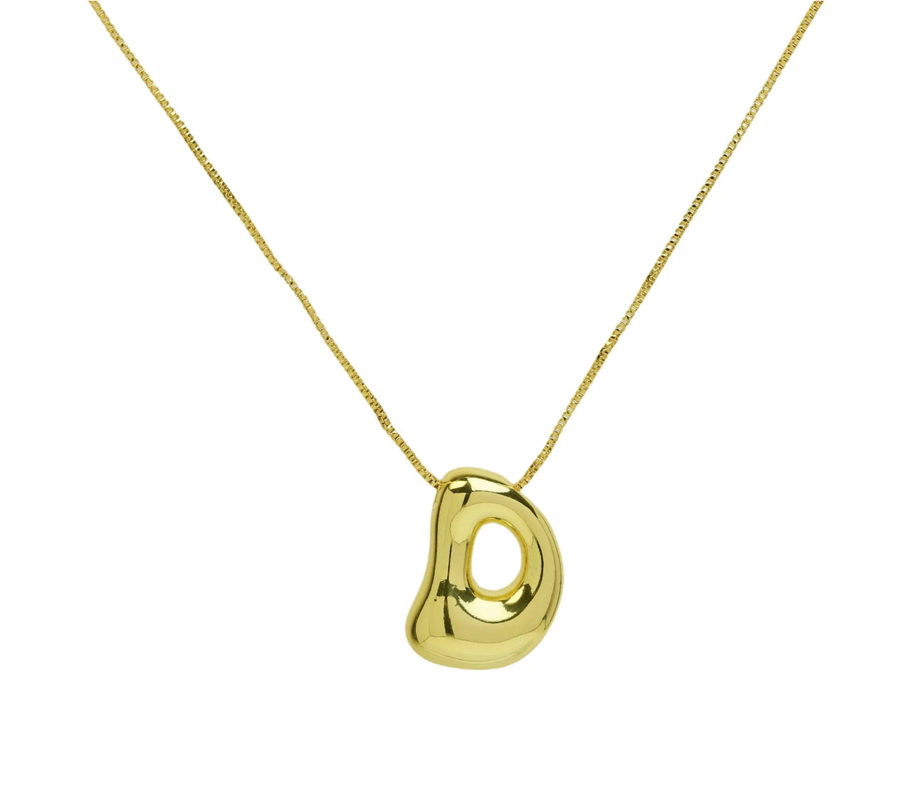 Groovy initial letter necklace GOLD