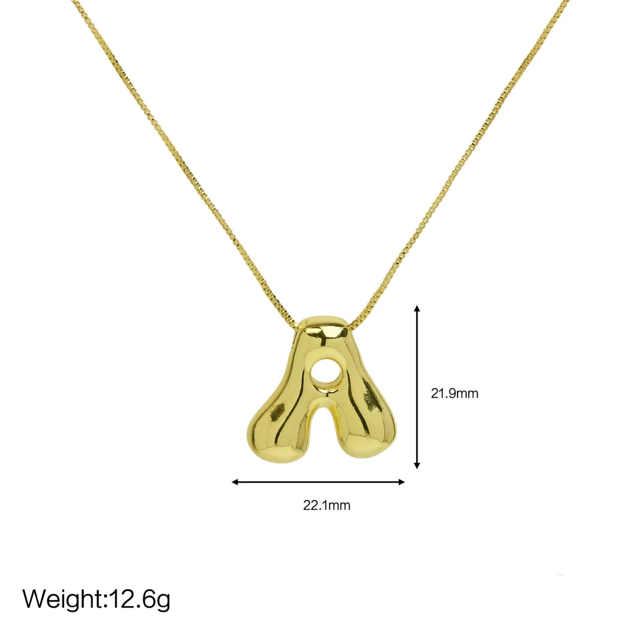 Groovy initial letter necklace GOLD