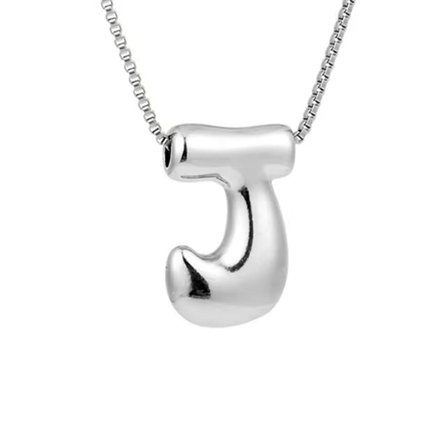 Groovy initial letter necklace SILVER