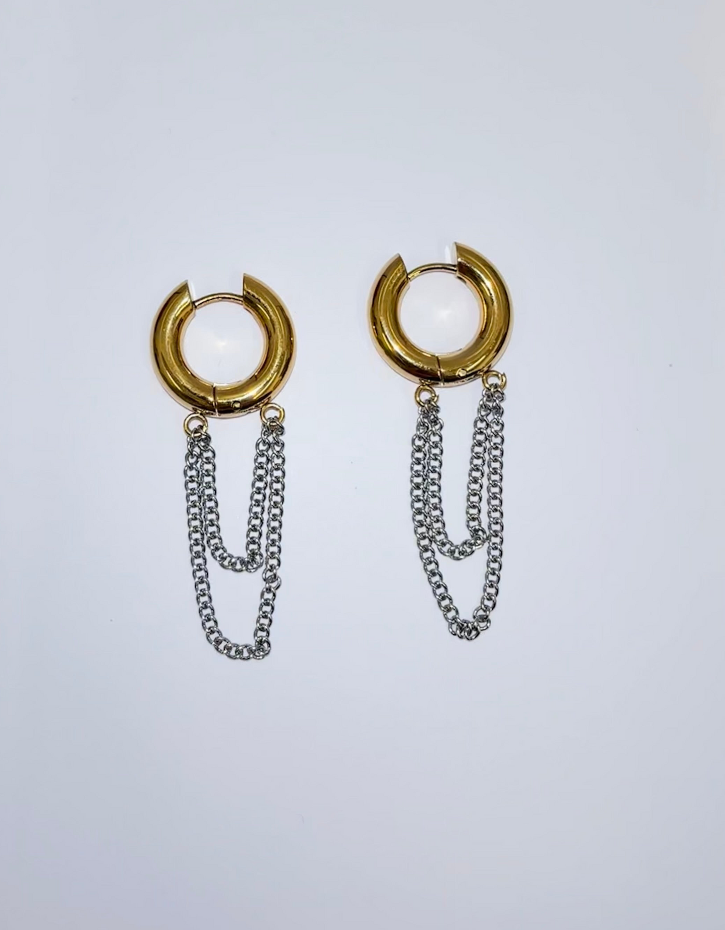 chain bi-color earrings