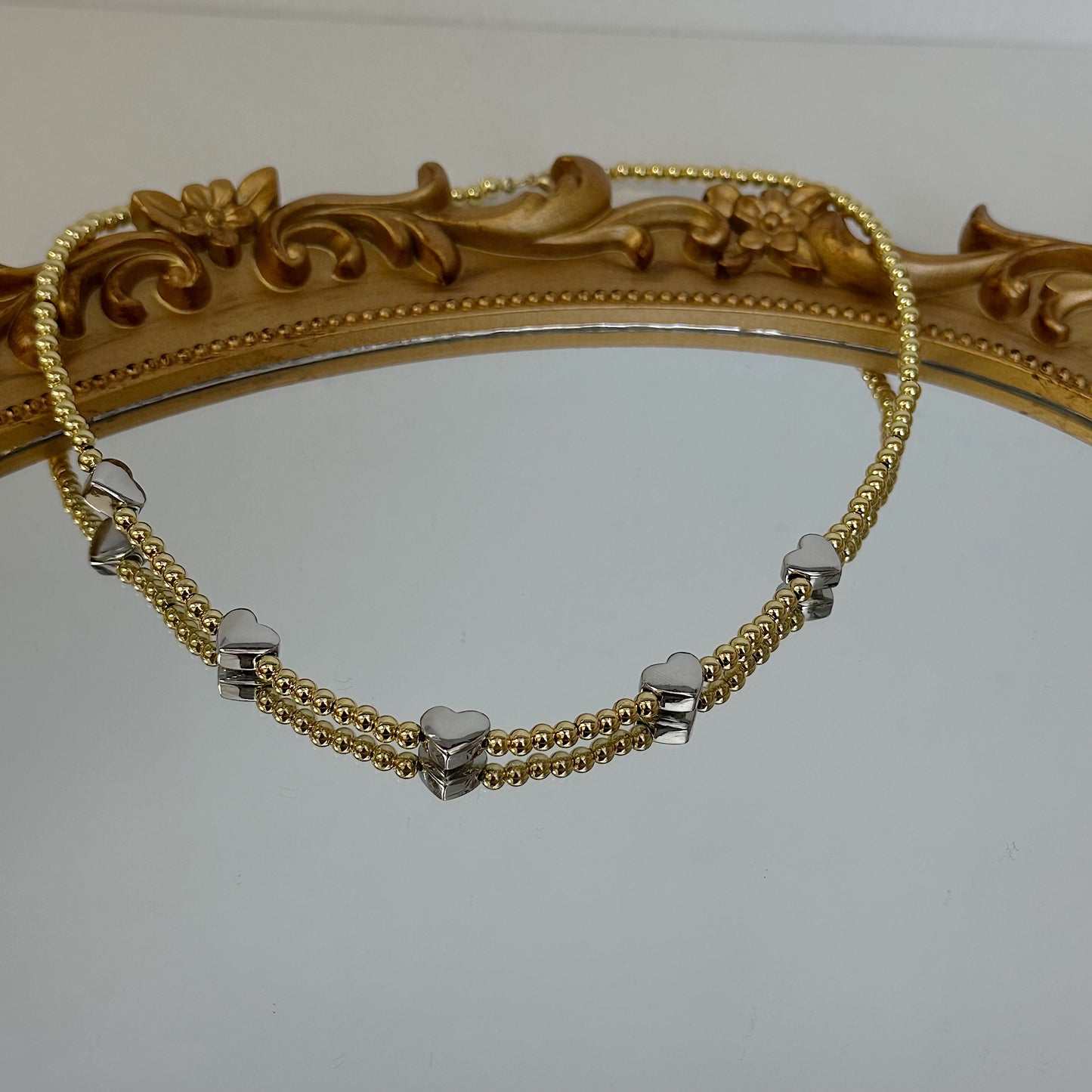 Scarlett heart two tone necklace