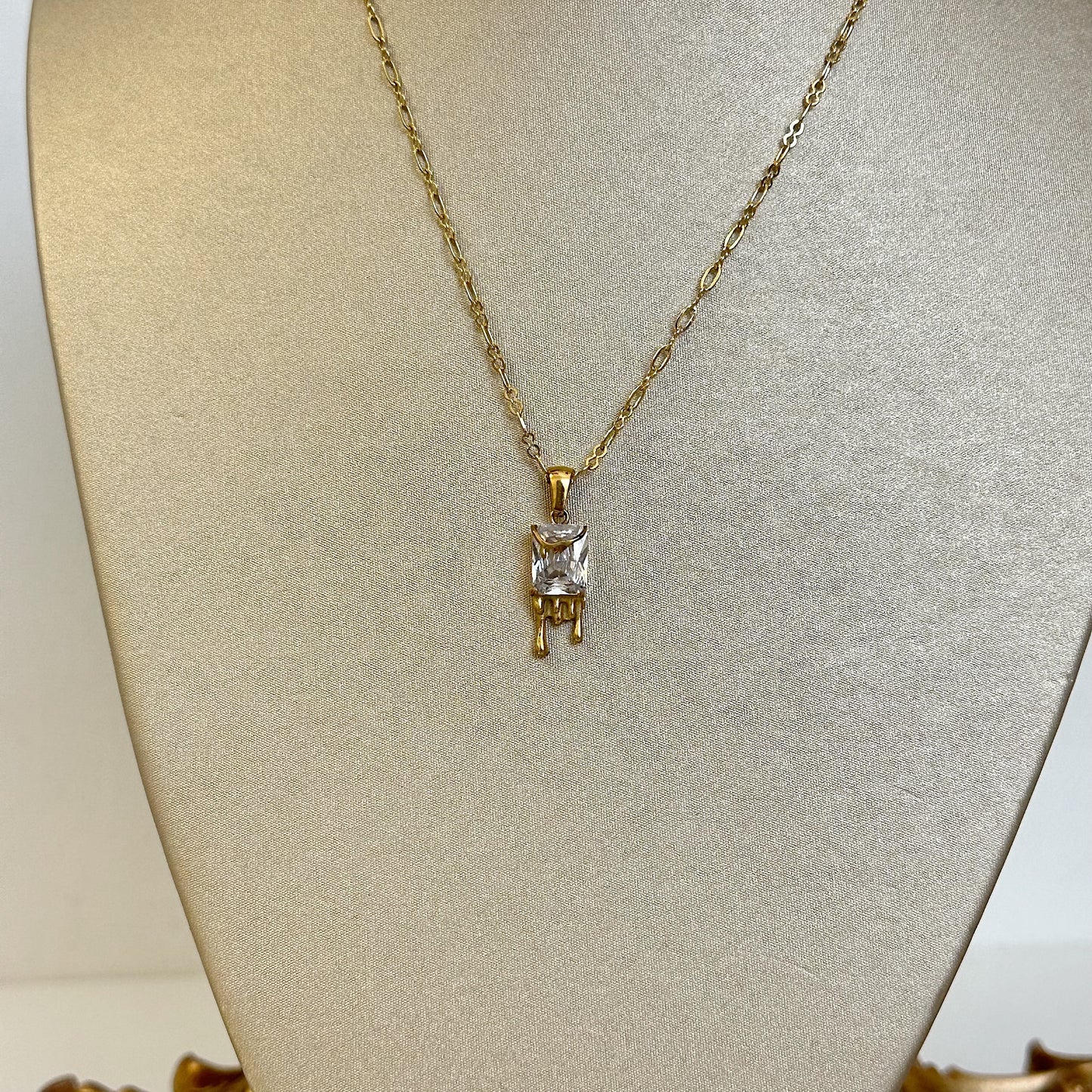 Melted stone necklace