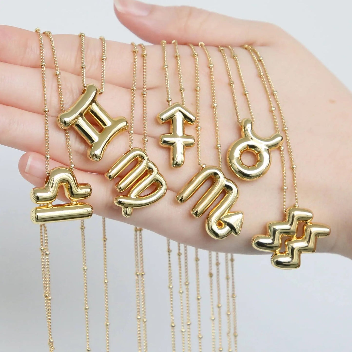 Zodiac signs bubble necklace GOLD