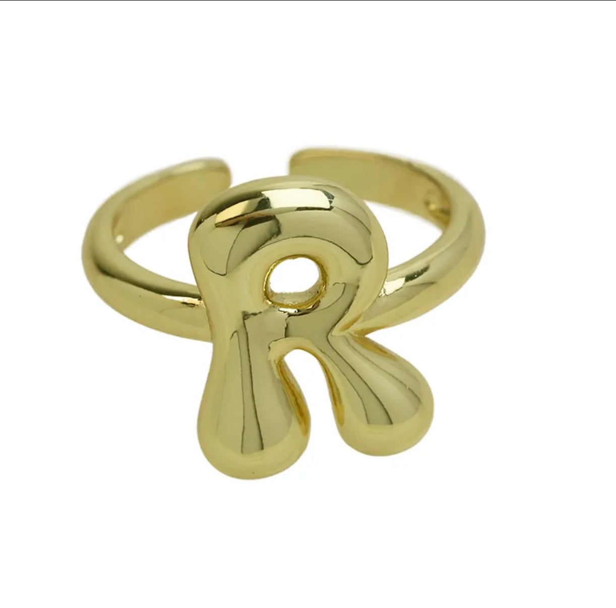 Groovy initial gold Ring