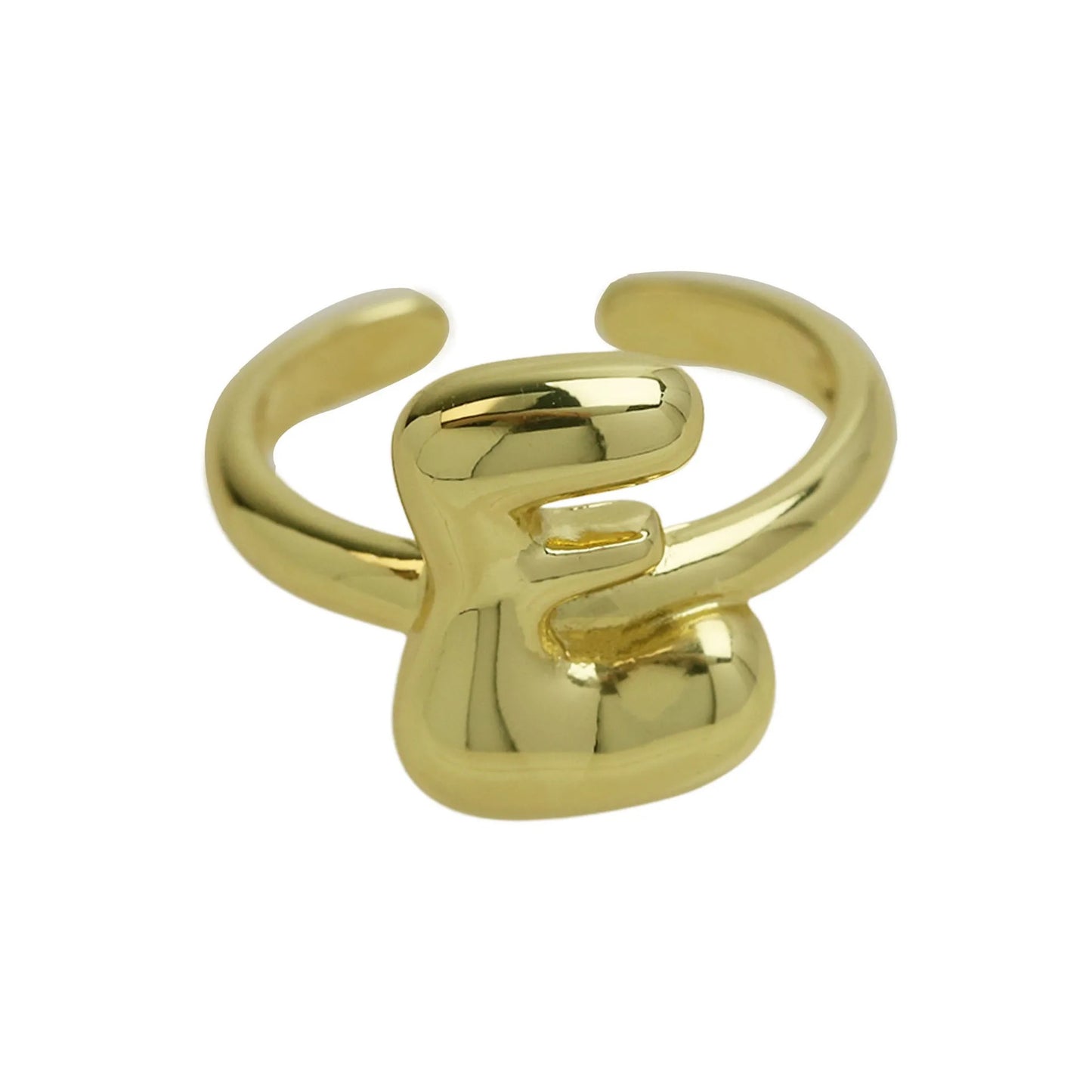 Groovy initial gold Ring