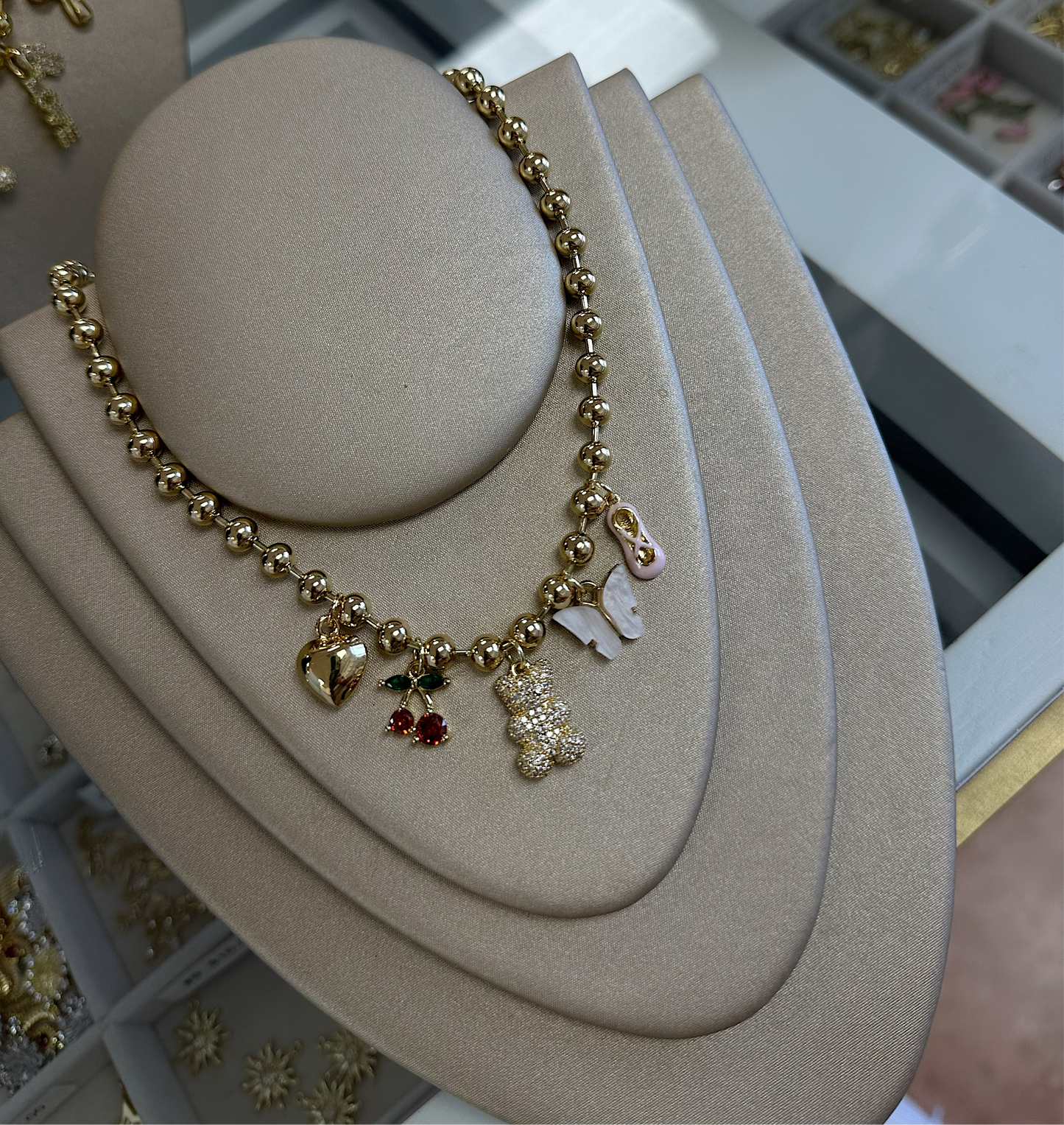 Cherry charm necklace