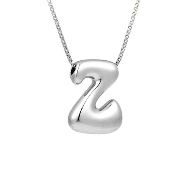Groovy initial letter necklace SILVER