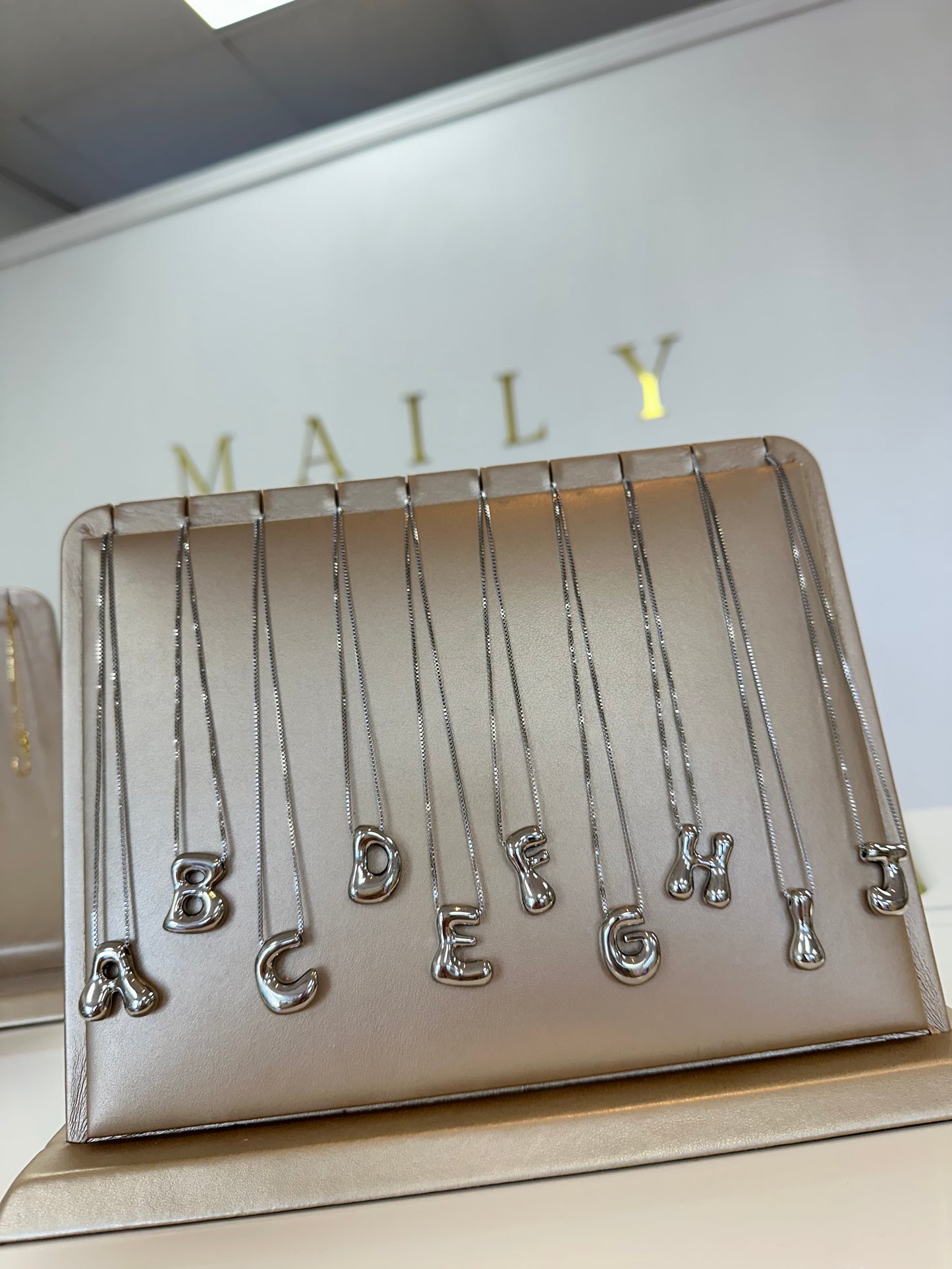Groovy initial letter necklace SILVER