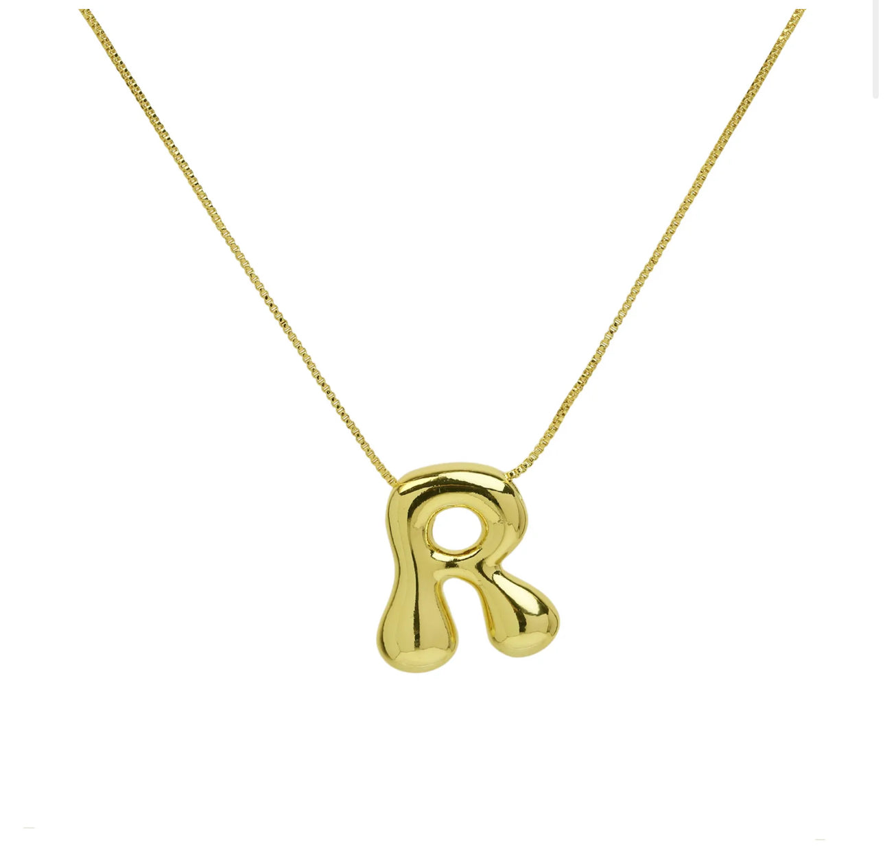 Groovy initial letter necklace GOLD