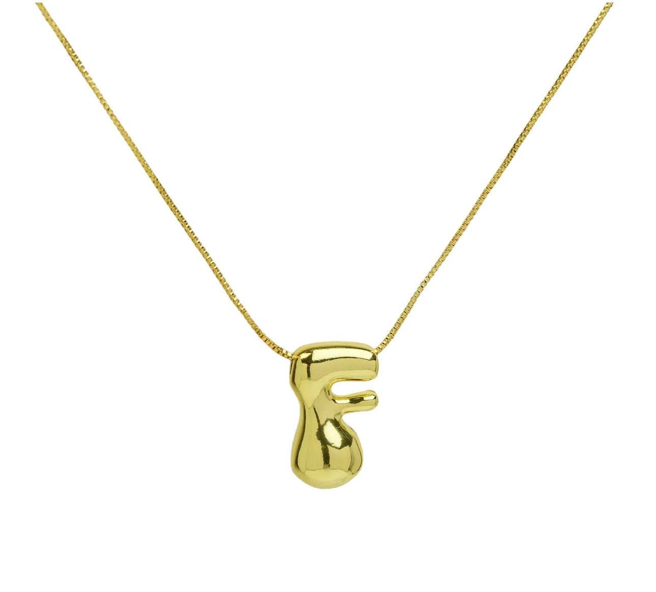 Groovy initial letter necklace GOLD