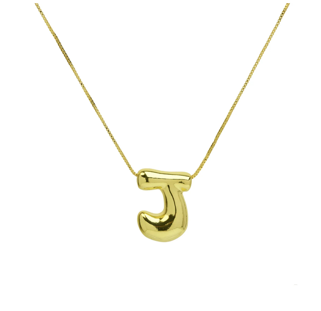Groovy initial letter necklace GOLD
