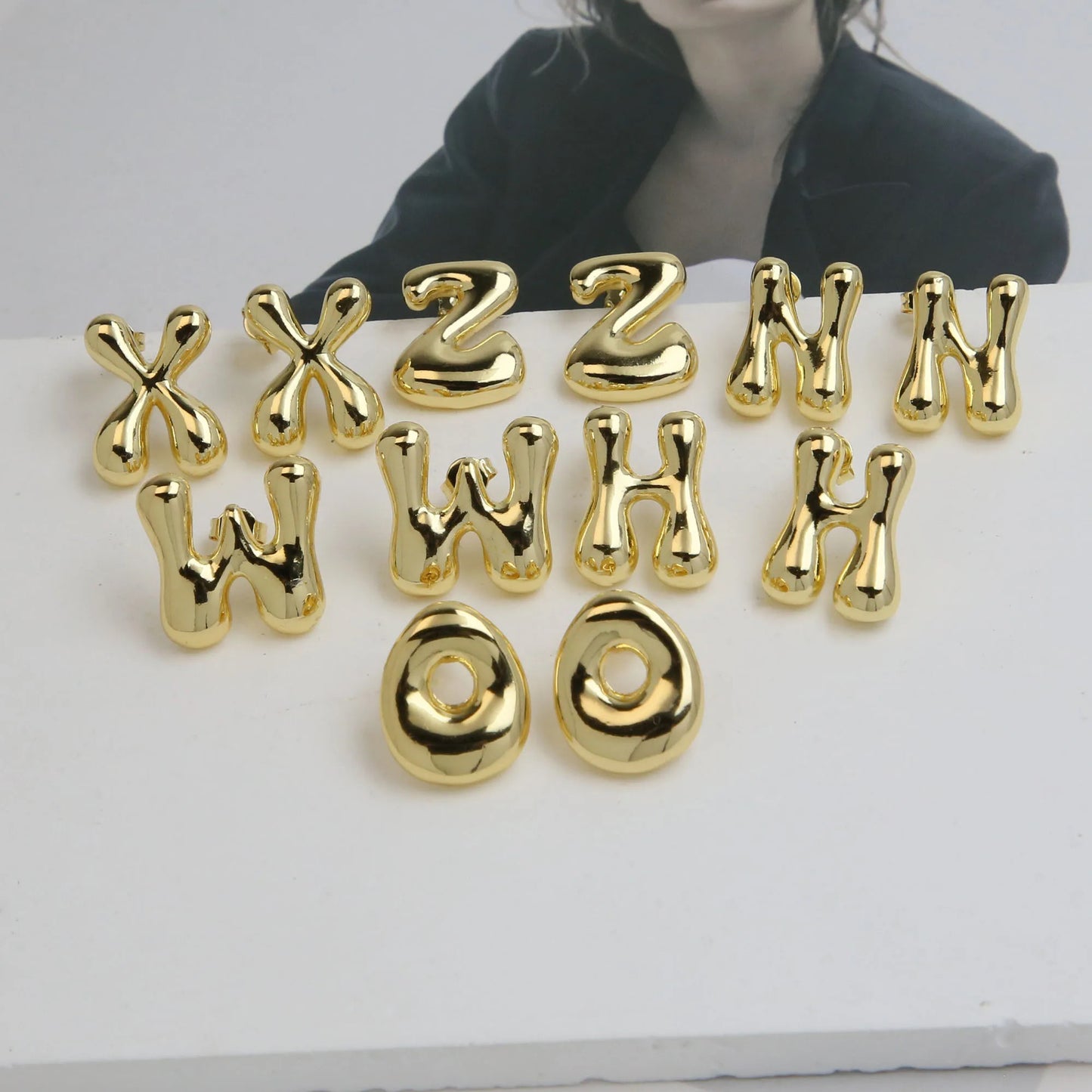 Groovy initial gold Earrings